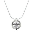 thumbnail image 1 of Delight Jewelry Silvertone Caduceus - OTA Hero Ring Charm Necklace, 18", 1 of 4