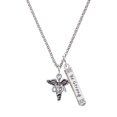 thumbnail image 1 of Delight Jewelry Silvertone Caduceus - OTA Silvertone Be Strong and Courageous Bar Charm Necklace, 23", 1 of 4