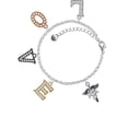 thumbnail image 1 of Delight Jewelry Silvertone Caduceus - PA Multi-Colored Crystal Love Charm Bracelet, 1 of 5