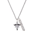 thumbnail image 1 of Delight Jewelry Silvertone Caduceus - PA Silvertone Forever Bar Charm Necklace, 23", 1 of 4