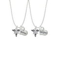 thumbnail image 1 of Delight Jewelry Silvertone Caduceus - PTA Mother & Daughter Heart Necklaces (Set of 2), 19"+2", 1 of 4