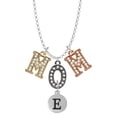 thumbnail image 1 of Delight Jewelry Silvertone Capital Letter - E - Pebble Disc - Multi-Colored Crystal Mom Charm Necklace, 1 of 5