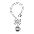 thumbnail image 1 of Delight Jewelry Silvertone Capital Letter - E - Pebble Disc - Silvertone Bow Charm Accessory for Tumblers and Thermal Cups, 1 of 4