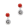 thumbnail image 1 of Delight Jewelry Silvertone Capital Letter - G - Pebble Disc - Red Crystal Clip on Earrings, 1 of 5