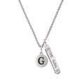 thumbnail image 1 of Delight Jewelry Silvertone Capital Letter - G - Pebble Disc - Silvertone Hope Anchors the Soul Bar Charm Necklace, 23", 1 of 4