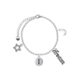 thumbnail image 1 of Delight Jewelry Silvertone Capital Letter - I - Pebble Disc - Silvertone Dream Big Charm Bracelet, 7.5+2" Extender, 1 of 4