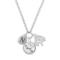 thumbnail image 1 of Delight Jewelry Silvertone Capital Letter - N - Pebble Disc - Let Things Go Fall Zoey Charm Necklace, 28", 1 of 4