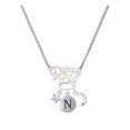 thumbnail image 1 of Delight Jewelry Silvertone Capital Letter - N - Pebble Disc - Silvertone Dream Big Pendant Necklace, 25", 1 of 4