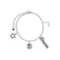 thumbnail image 1 of Delight Jewelry Silvertone Capital Letter - T - Pebble Disc - Silvertone Dream Big Charm Bracelet, 7.5+2" Extender, 1 of 4