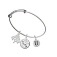 thumbnail image 1 of Delight Jewelry Silvertone Capital Letter - U - Pebble Disc - Silvertone Let Things Go Tree Charm Bangle Bracelet, 1 of 4