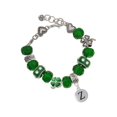 thumbnail image 1 of Delight Jewelry Silvertone Capital Letter - Z - Pebble Disc - Green Irish Luck Bead Charm Bracelet, 7.5", 1 of 4