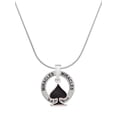 thumbnail image 1 of Delight Jewelry Silvertone Card Suit - Black Spade Miracles Ring Charm Necklace, 18", 1 of 4