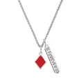 thumbnail image 1 of Delight Jewelry Silvertone Card Suit - Red Diamond Silvertone Forever Bar Charm Necklace, 23", 1 of 4