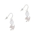thumbnail image 1 of Delight Jewelry Silvertone Cat with Yarn Silvertone Leaf French Earrings, 1 of 5