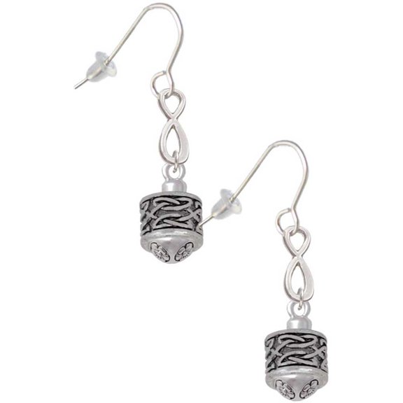 Delight Jewelry Silvertone Celtic Knot Band Spinner Silver tone Infinity French Earrings