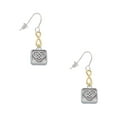 thumbnail image 1 of Delight Jewelry Silvertone Celtic Knot Heart - Square Seal Gold Tone Infinity French Earrings, 1 of 4