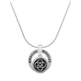 thumbnail image 1 of Delight Jewelry Silvertone Celtic Knot in Black Circle Miracles Ring Charm Necklace, 18", 1 of 4