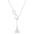 thumbnail image 1 of Delight Jewelry Silvertone Celtic Trinity Knot - Silver tone Elegant Infinity Lariat Necklace, 1 of 4