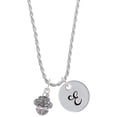thumbnail image 1 of Delight Jewelry Silvertone Center Spacer Spinner Silvertone Script Initial Disc - E - Charm Necklace, 20"+3", 1 of 4