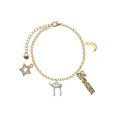thumbnail image 1 of Delight Jewelry Silvertone Chai Goldtone Dream Big Charm Bracelet, 7.5+2" Extender, 1 of 4