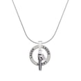 thumbnail image 1 of Delight Jewelry Silvertone Chainsaw Laugh Ring Charm Necklace, 18", 1 of 4