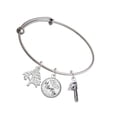 thumbnail image 1 of Delight Jewelry Silvertone Chainsaw Silvertone Let Things Go Tree Charm Bangle Bracelet, 1 of 4