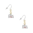 thumbnail image 1 of Delight Jewelry Silvertone Cheer Mom with Pink Heart Gold Tone Infinity French Earrings, 1 of 4