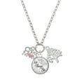 thumbnail image 1 of Delight Jewelry Silvertone Cheer Mom with Pink Heart Let Things Go Fall Zoey Charm Necklace, 28", 1 of 4