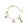thumbnail image 1 of Delight Jewelry Silvertone Cheer Mom with Red Heart Goldtone Dream Big Charm Bracelet, 7.5+2" Extender, 1 of 4