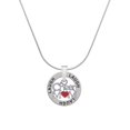 thumbnail image 1 of Delight Jewelry Silvertone Cheer Mom with Red Heart Laugh Ring Charm Necklace, 18", 1 of 4