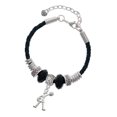 thumbnail image 1 of Delight Jewelry Silvertone Cheerleader - Standing Daughter Celtic Knot Leather Bead Bracelet, 7"+2" Extender, 1 of 4