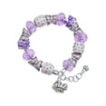 thumbnail image 1 of Delight Jewelry Silvertone Chef Hat Purple Butterfly Bead Charm Bracelet, 7"+1" Extender, 1 of 1