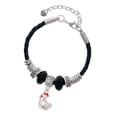 thumbnail image 1 of Delight Jewelry Silvertone Chicken 3-D Best Friend Celtic Knot Leather Bead Bracelet, 7"+2" Extender, 1 of 4
