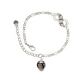 thumbnail image 1 of Delight Jewelry Silvertone Chinese Pattern on Black Spinners Silver-tone Paw Infinity Link Chain Bracelet, 6"+2" Extender, 1 of 3