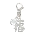thumbnail image 1 of Delight Jewelry Silvertone Chinese Symbol ''Good Luck'' - Silvertone Clip on Charm with Clear Crystal Drop, 1 of 4