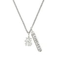 thumbnail image 1 of Delight Jewelry Silvertone Chinese Symbol ''Good Luck'' Silvertone Forever Bar Charm Necklace, 23", 1 of 4
