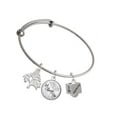 thumbnail image 1 of Delight Jewelry Silvertone Chinese Symbol Harmony Square Spinner Silvertone Let Things Go Tree Charm Bangle Bracelet, 1 of 4