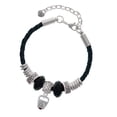 thumbnail image 1 of Delight Jewelry Silvertone Chinese Take Out Box with Crystal Godmother Celtic Knot Leather Bead Bracelet, 7"+2" Extender, 1 of 4
