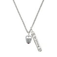 thumbnail image 1 of Delight Jewelry Silvertone Chinese Take Out Box with Crystal Silvertone Be Strong and Courageous Bar Charm Necklace, 23", 1 of 4