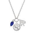 thumbnail image 1 of Delight Jewelry Silvertone Christmas Lights - Blue Resin Let Things Go Fall Zoey Charm Necklace, 28", 1 of 4