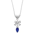 thumbnail image 1 of Delight Jewelry Silvertone Christmas Lights - Blue Resin Silver tone Bow Heart Necklace, 1 of 4