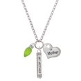 thumbnail image 1 of Delight Jewelry Silvertone Christmas Lights - Lime Green Resin Always My Mother Bar Zoe Necklace, 1 of 4
