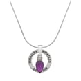thumbnail image 1 of Delight Jewelry Silvertone Christmas Lights - Purple Resin Miracles Ring Charm Necklace, 18", 1 of 4
