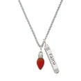 thumbnail image 1 of Delight Jewelry Silvertone Christmas Lights - Red Resin Silvertone Believe Faith Prayer Hope Bar Charm Necklace, 23", 1 of 4