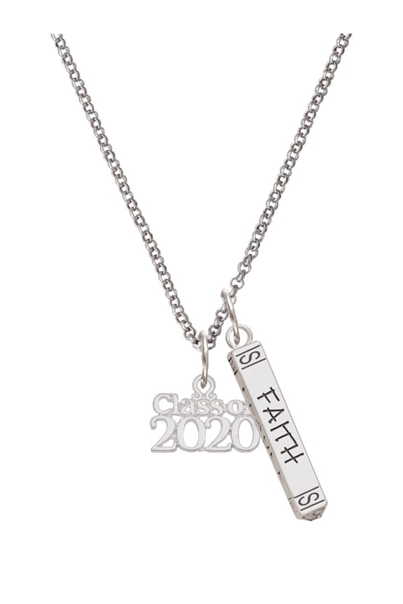 Silvertone Class of 2020 Silvertone Believe Faith Prayer Hope Bar Charm Necklace, 23"
