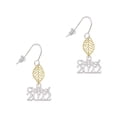 thumbnail image 1 of Delight Jewelry Silvertone Class of 2022 Goldtone Leaf French Earrings, 1 of 4