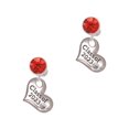 thumbnail image 1 of Delight Jewelry Silvertone Class of 2023 Heart Red Crystal Clip on Earrings, 1 of 5