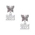 thumbnail image 1 of Delight Jewelry Silvertone Class of 2023 Silvertone Antiqued Butterfly Post Earrings, 1 of 4