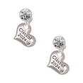 thumbnail image 1 of Delight Jewelry Silvertone Class of 2024 Heart Large Clear Crystal Clip On Earrings, 1 of 4