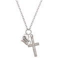 thumbnail image 1 of Delight Jewelry Silvertone Class of 2025 Heart I Have Plans for You Engraved Cross Zoey Necklace, 28", 1 of 4
